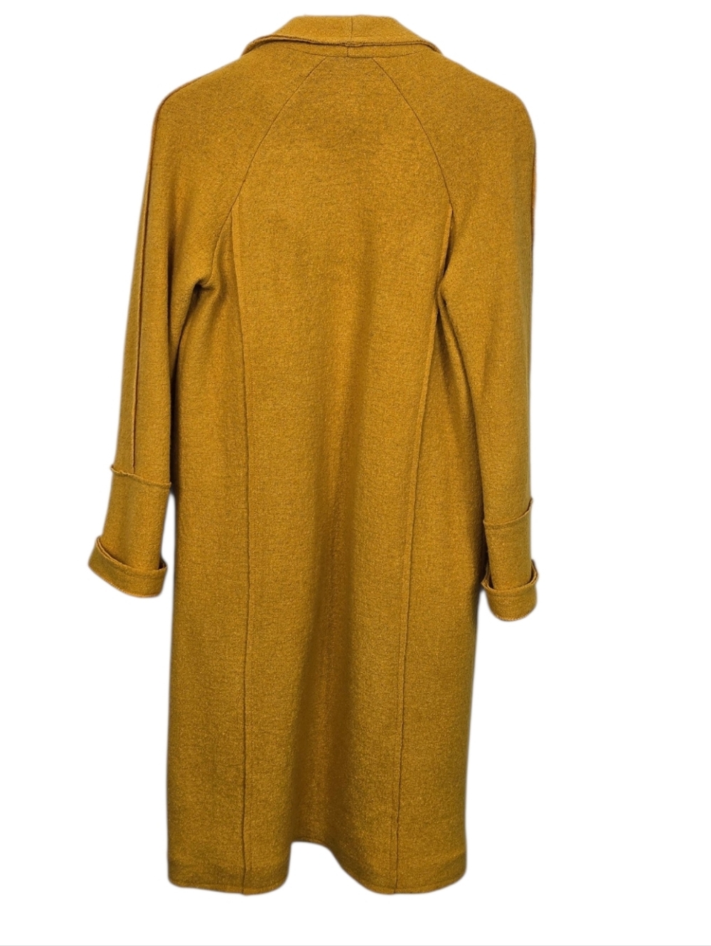 Tahari Drape Front Wool Blend Marigold Shawl Collar Coat Jacket Small - Picture 7 of 10